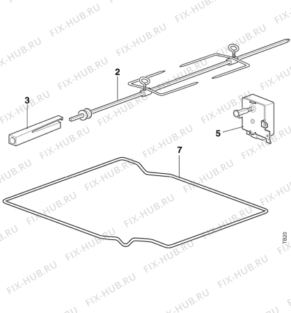 Взрыв-схема плиты (духовки) Faure CFM748J1   FAE M.P.F - Схема узла Accessories